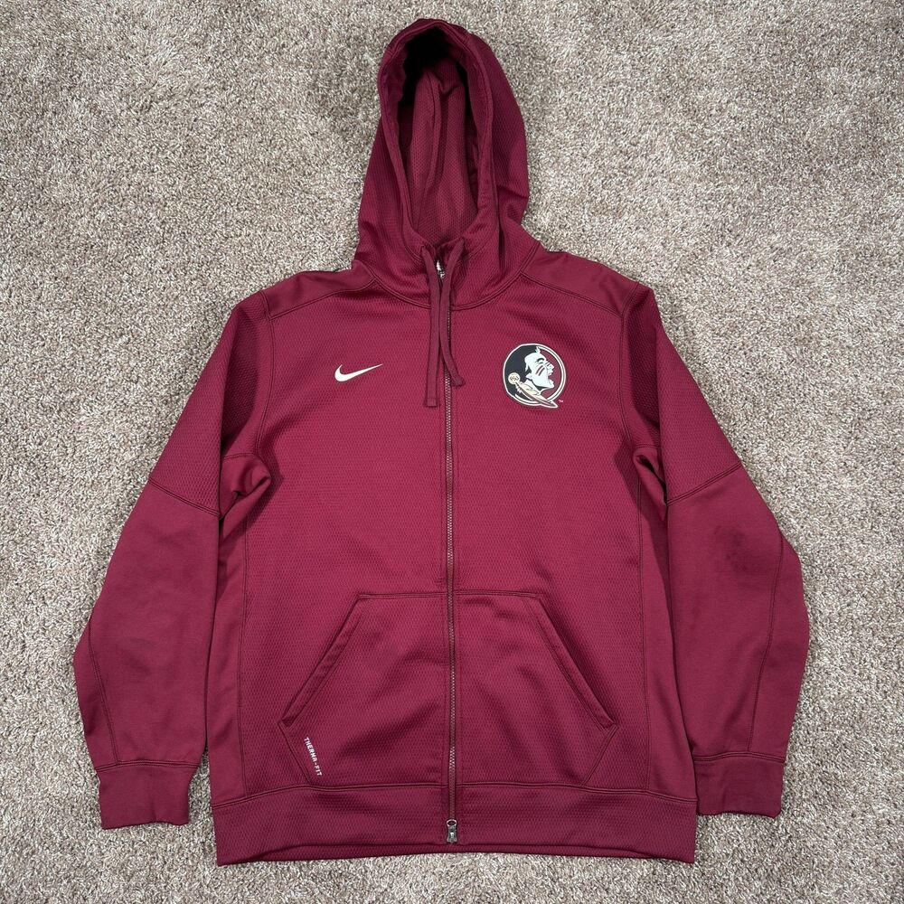 Florida State Seminoles Sweatshirt Mens Large Red NCAA Football Nike Therma Fit